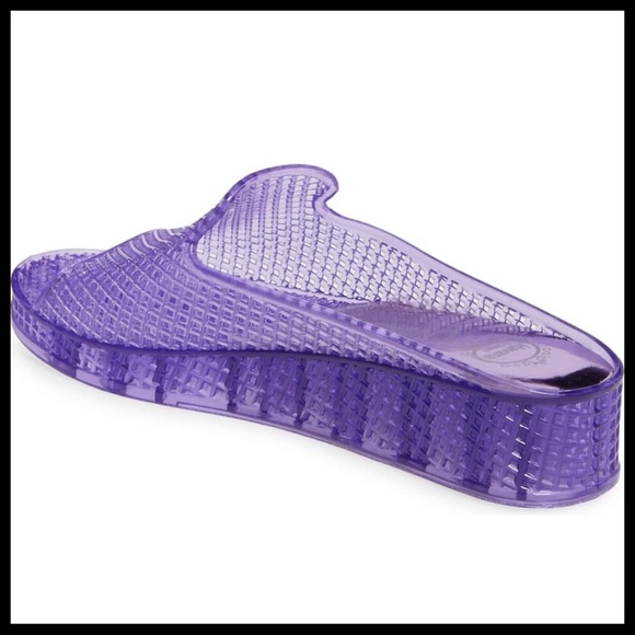 JEFFREY CAMPBELL SLIDES JELLY WEDGE SANDALS A2C - Picture 3 of 8